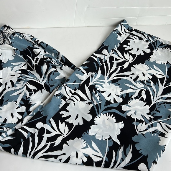 JODIFL black slate blue white wide leg elastic band pockets sheer pant cover up - Picture 14 of 15